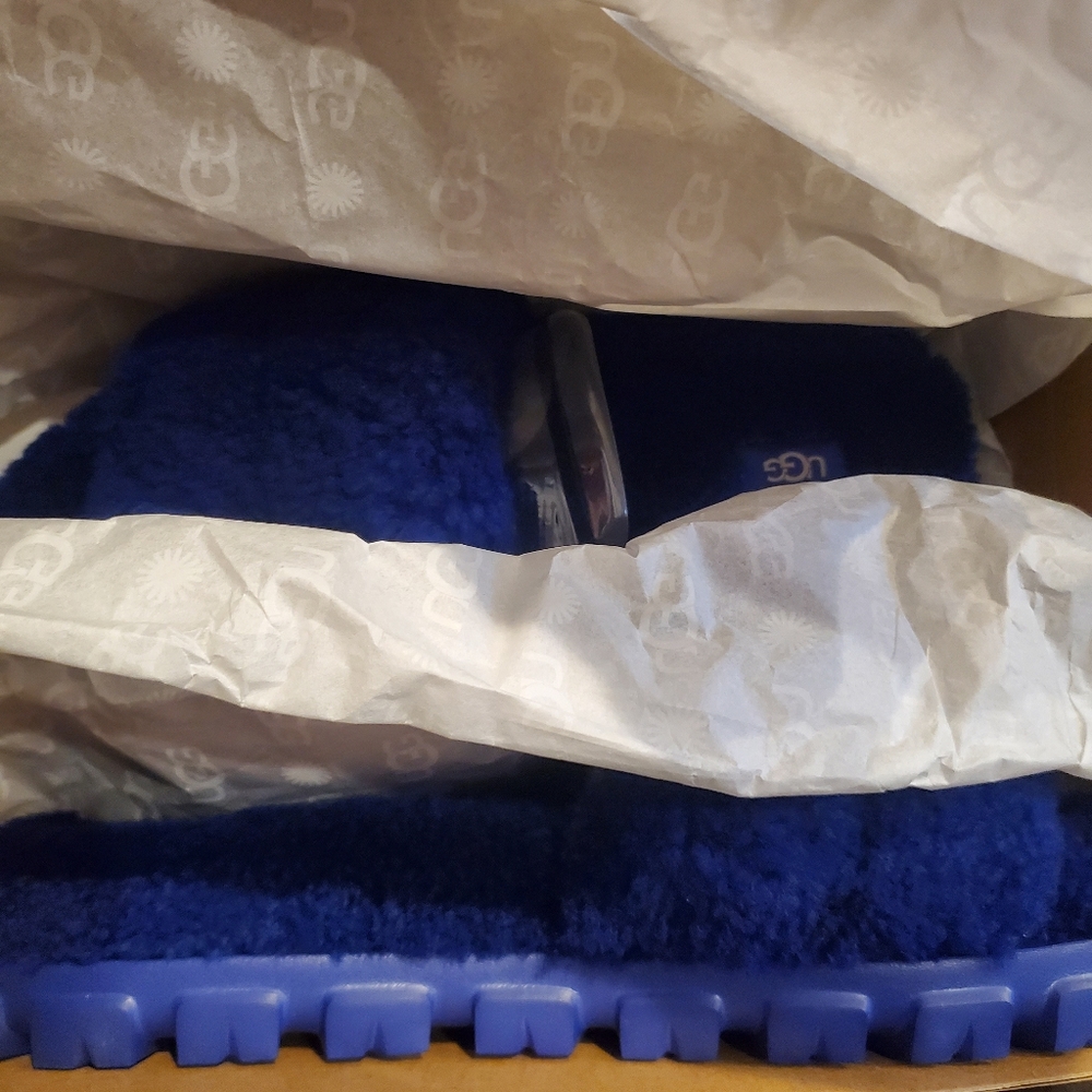 UGG Australia Cobalt Blue Shearling Cozetta Slides WOMEN SIZE 9 - Picture 8 of 15
